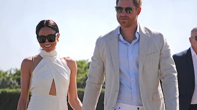 The Duke and Duchess of Sussex during the Royal Salute Polo Challenge to benefit Sentebale in Florida in 2024. PA