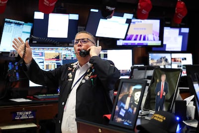 A trader works the floor of the New York Stock Exchange on Tuesday. AFP