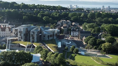 The Scottish Parliament in Holyrood Park, Edinburgh, Scotland. AFP