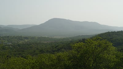 Hilly landscape surrounding Guantanamo Bay.