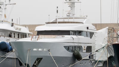 The St Vincent and the Grenadines-flagged yacht 'Lady Anastasia' moored in Puerto Adriano in Calvia, on the island of Mallorca. AFP