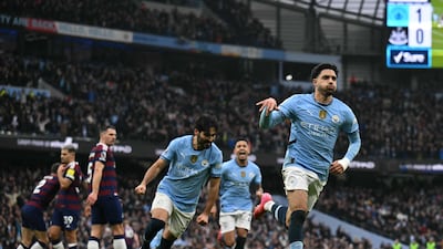 Omar Marmoush after scoring the second goal. AFP